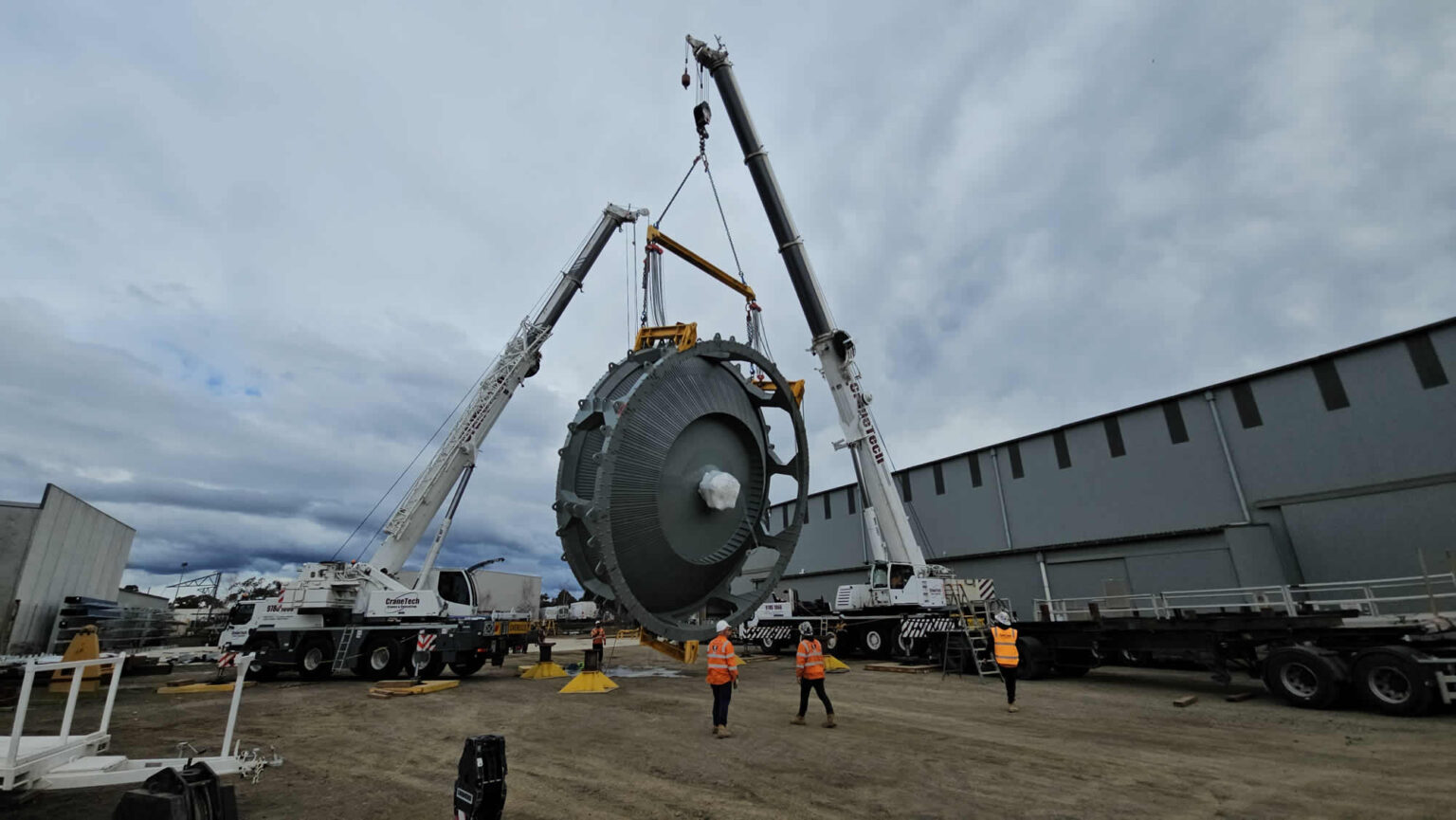 Securing heavy industrial loads for transport